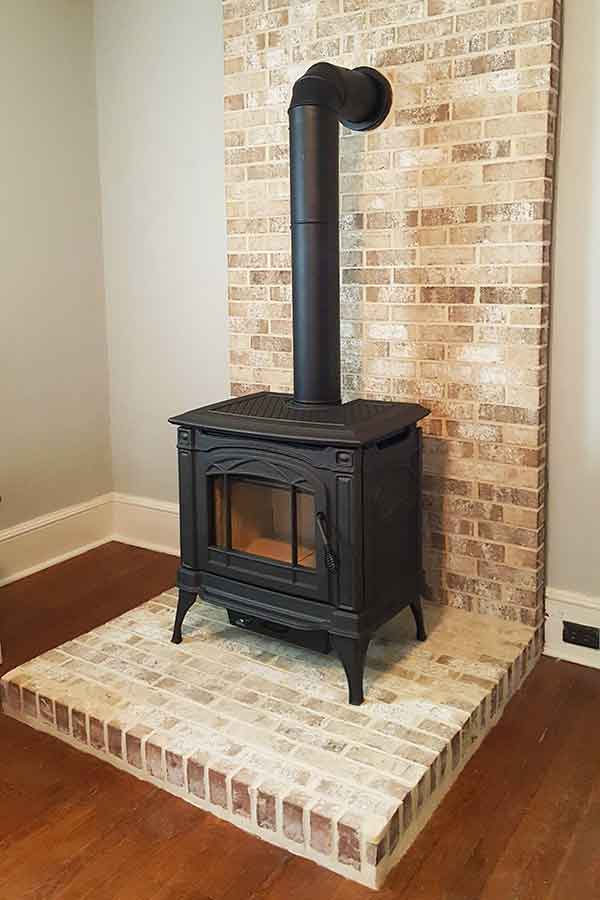 After Hearth and Wood Stove Install hearth stove backdrop
