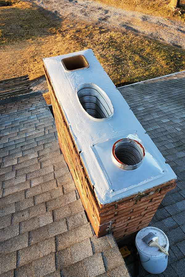 Crown Repair with three flues square oval and round top view