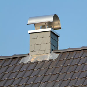 prefabricated chimney chase with a chase cover and chimney cap
